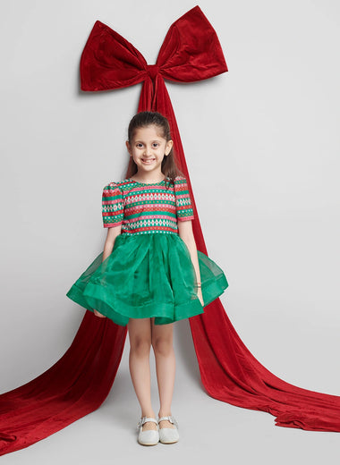 CHRISTMAS THEME FROCK